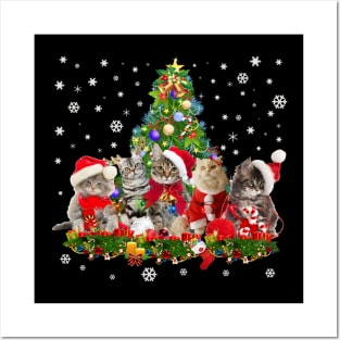 Cat Christmas Funny Shirt Meowy Christmas Tree Cat Posters and Art